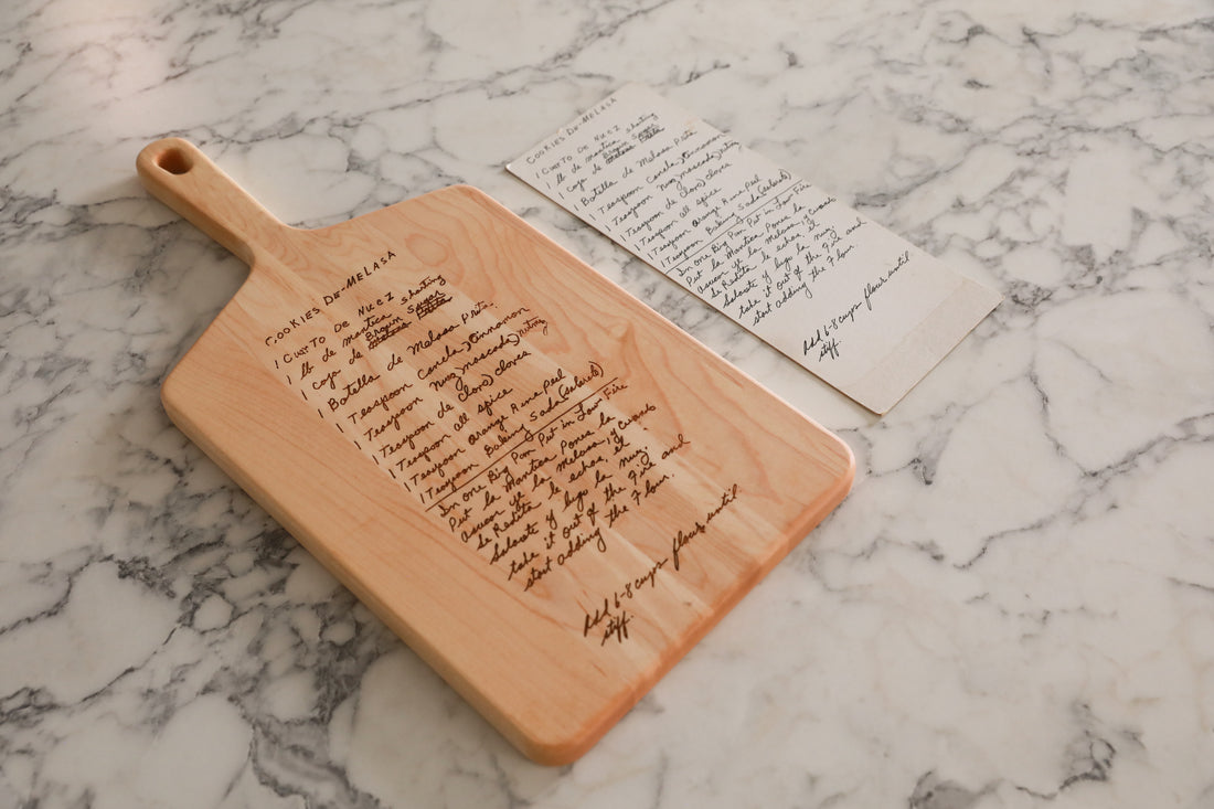 Handwritten Recipe Cutting Board - Custom Engraving