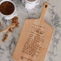 Custom Engraved Handwritten Recipe Cutting Board