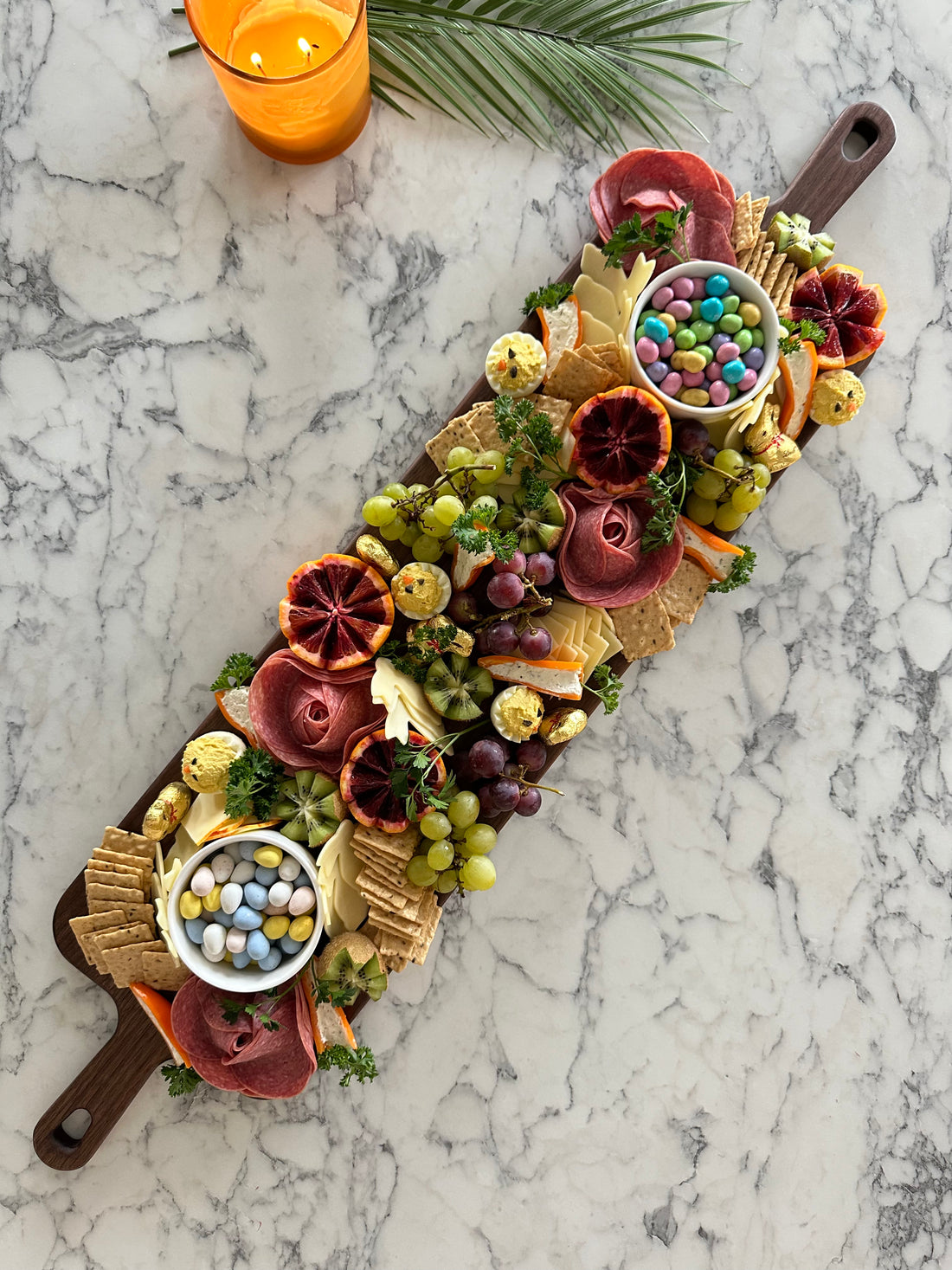 Double Sided Walnut Charcuterie Board with Bowls Set