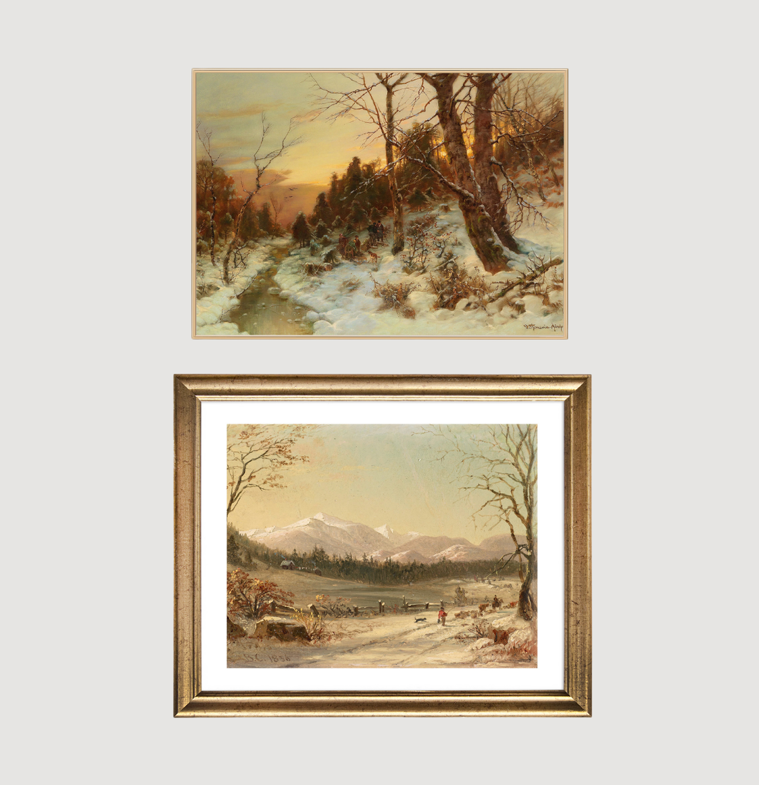 Vintage Winter  Art - holiday print-ready download set