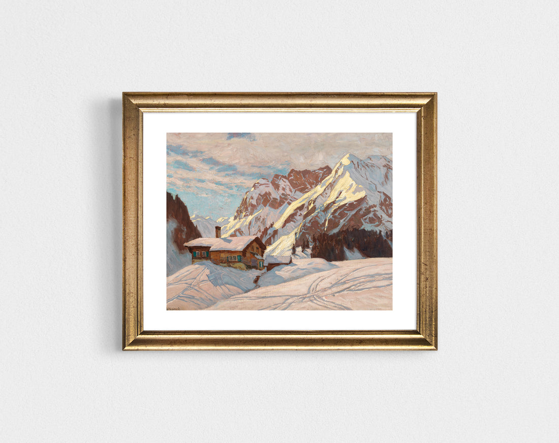 Cabin in the Mountains - holiday print-ready download