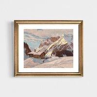 Cabin in the Mountains - holiday print-ready download