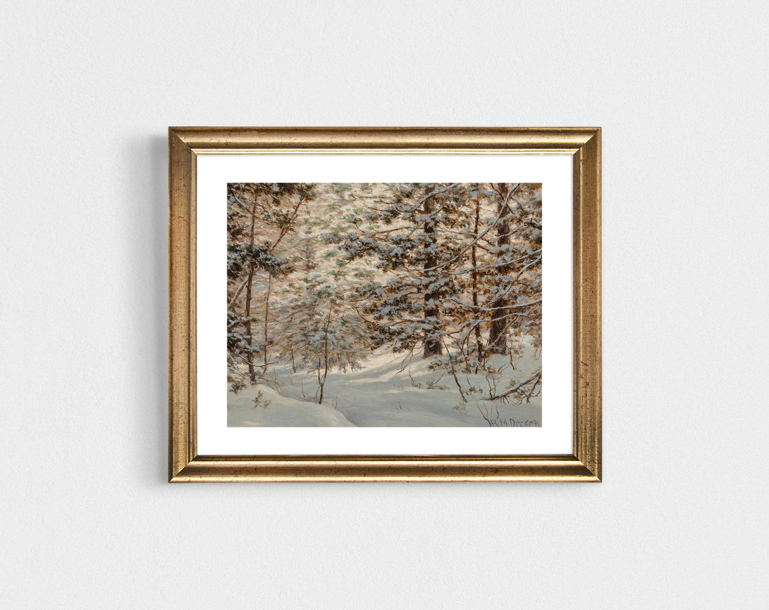 Snowcapped Pines - holiday print-ready download