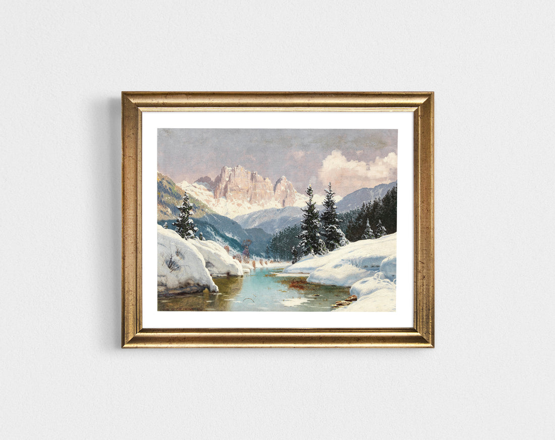 The Wintery Dolomites - holiday print-ready download