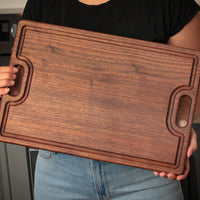 Walnut Cutting Board with Handles (Optional Engraving)