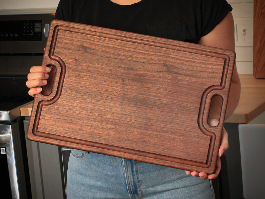 Walnut Cutting Board with Handles (Optional Engraving)