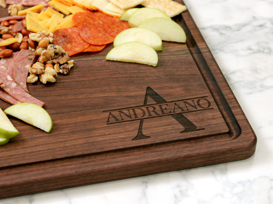 Walnut Cutting Board with Handles (Optional Engraving)