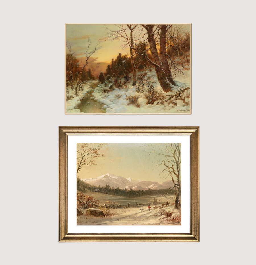 Vintage Winter Landscape Set